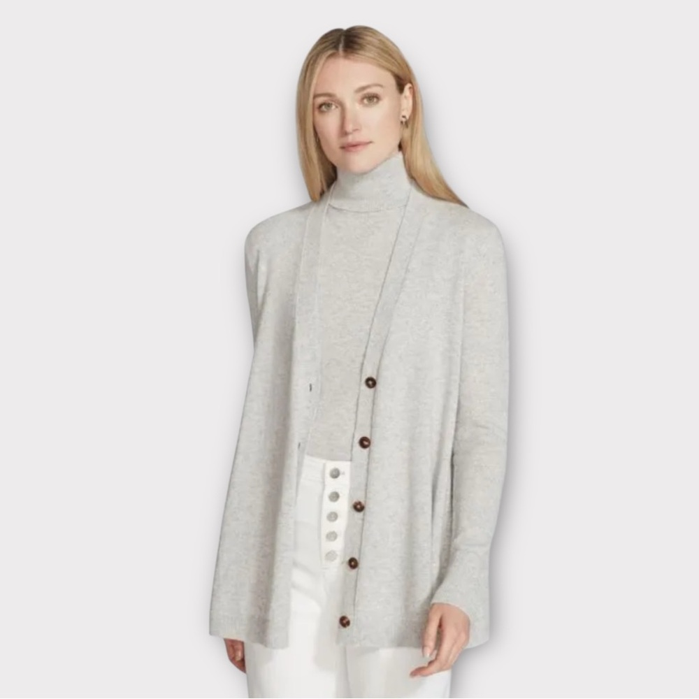 NWT Lafayette 148 Women’s Cashmere A-Line Button Front Cardigan Quiet Luxury